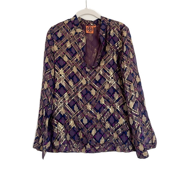 Tory Burch Stephanie Tunic in GIilded Purple Size 4 - Picture 2 of 3